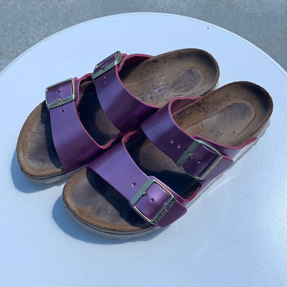 Birkenstocks Arizona Metallic Pink